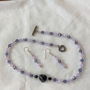 Swarovski Heart Necklace with Earrings